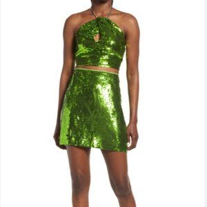 & OTHER STORIES SEQUIN HALTER & MINI SKIRT